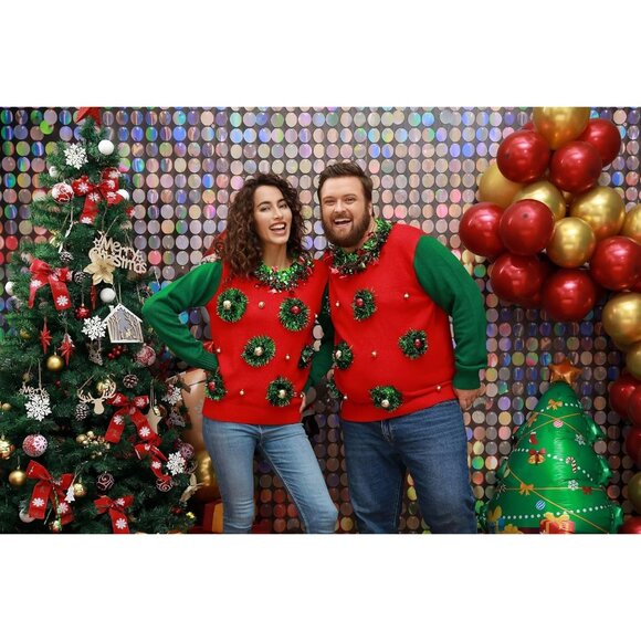 Women Men Funny Ugly Christmas Sweater Knit Fair Isle Xmas Party Wear - Picture 4 of 5